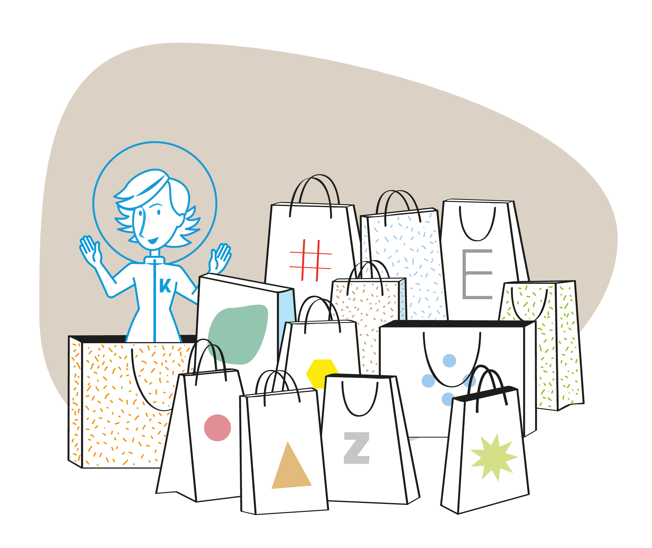 Illustration concurrence magasin